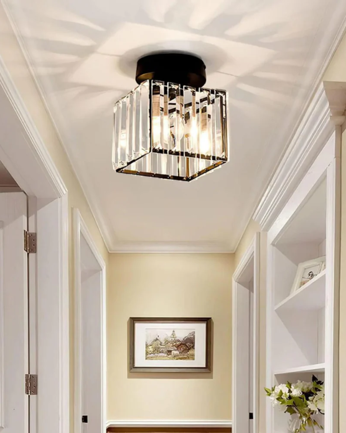 Modern Glass Square Ceiling Light 1-Light Lasson Living