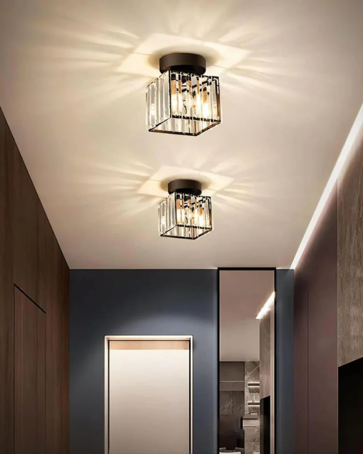 Modern Glass Square Ceiling Light 1-Light Lasson Living