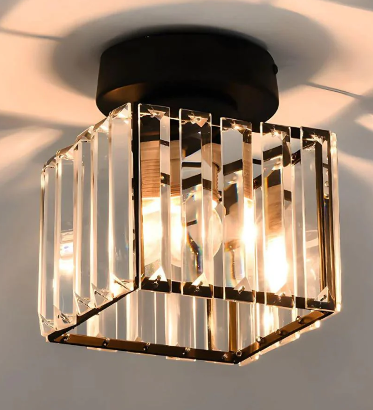 Modern Glass Square Ceiling Light 1-Light Lasson Living