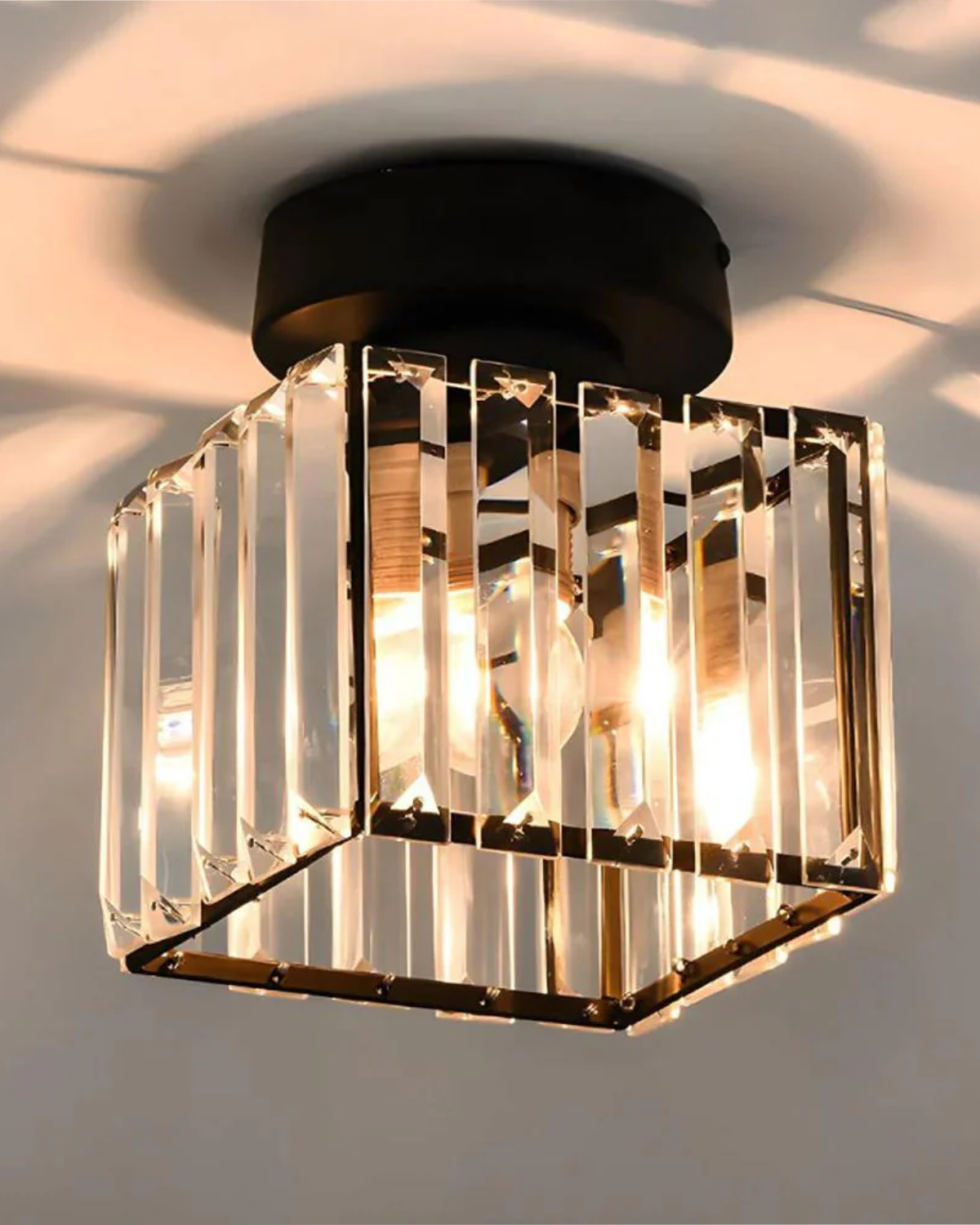 Modern Glass Square Ceiling Light 1-Light Lasson Living