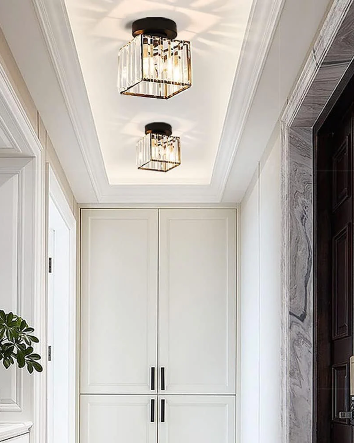 Modern Glass Square Ceiling Light 1-Light Lasson Living