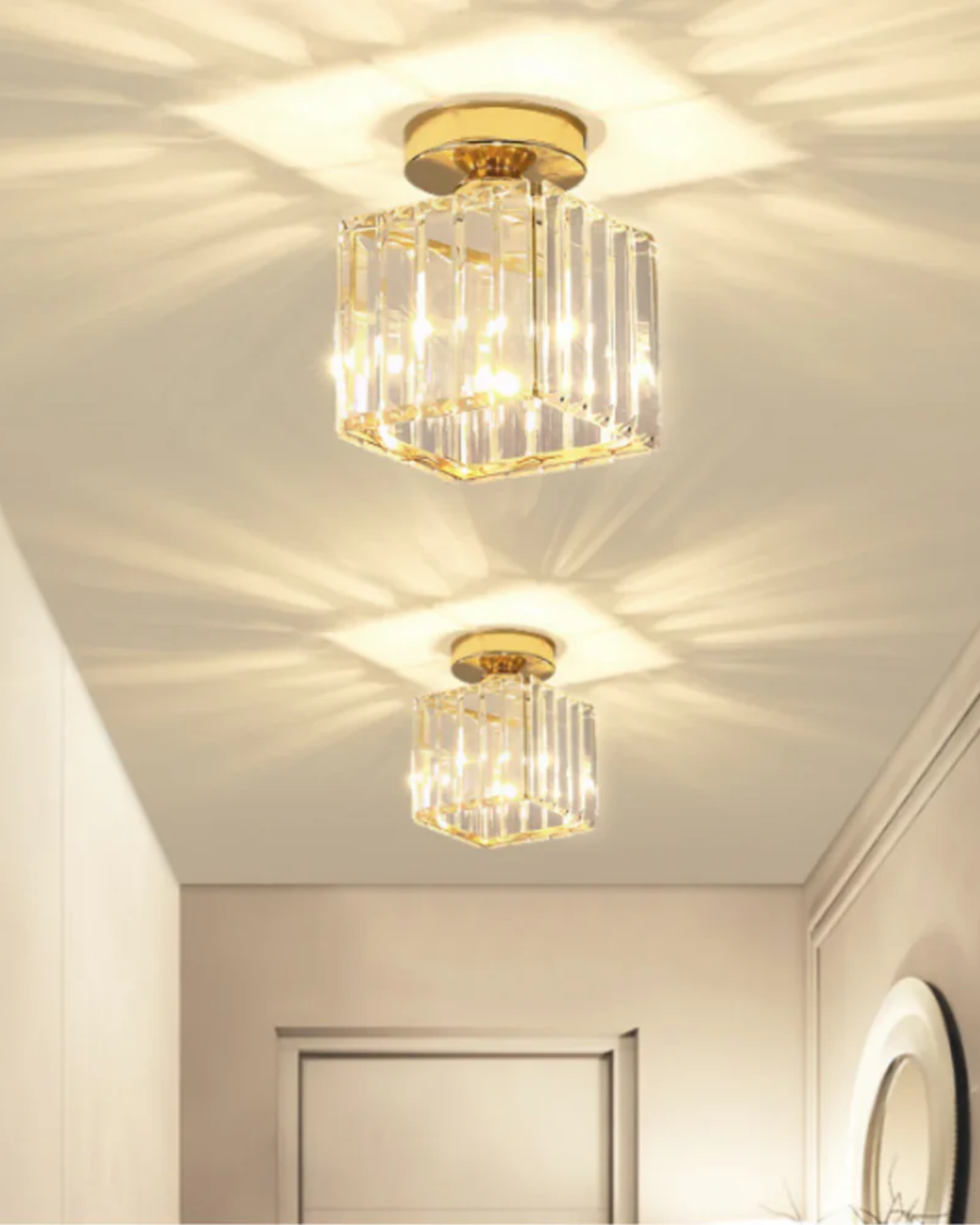 Modern Glass Square Ceiling Light 1-Light Lasson Living