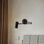 Nordic Brass Cylinder Swing Arm Wall Sconce Lamp 1-Light Lasson Living