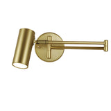 Nordic Brass Cylinder Swing Arm Wall Sconce Lamp 1-Light Lasson Living