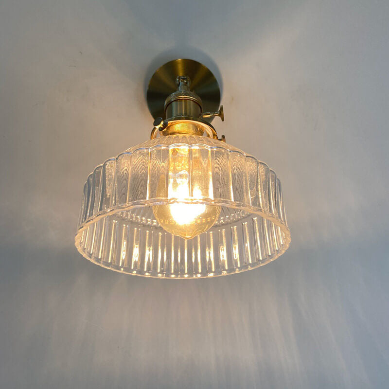Nordic Brass Glass Dome Wall Sconce Lamp 1-Light Lasson Living