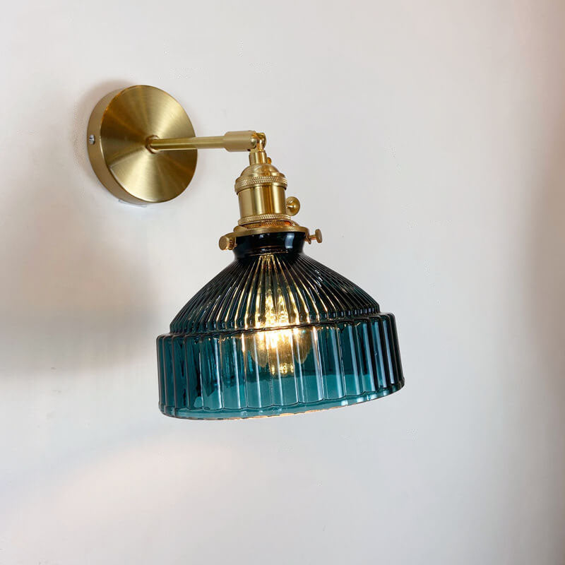 Nordic Brass Glass Dome Wall Sconce Lamp 1-Light Lasson Living