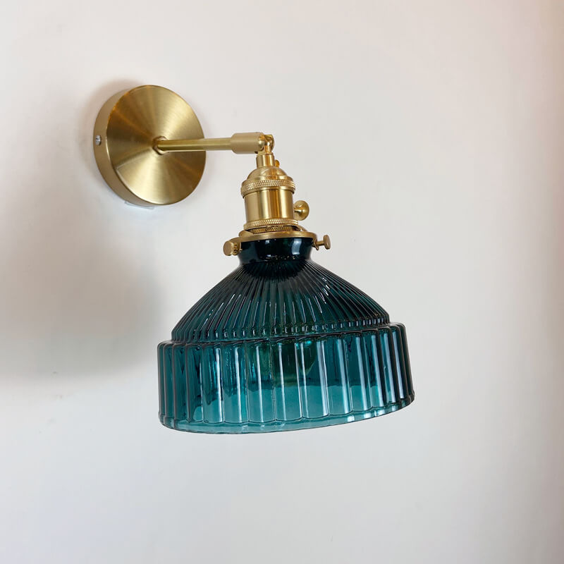 Nordic Brass Glass Dome Wall Sconce Lamp 1-Light Lasson Living