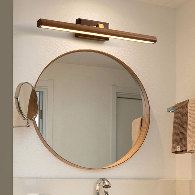 Nordic Walnut Cylinder LED Wall Sconce Lamp 1-Light Lasson Living
