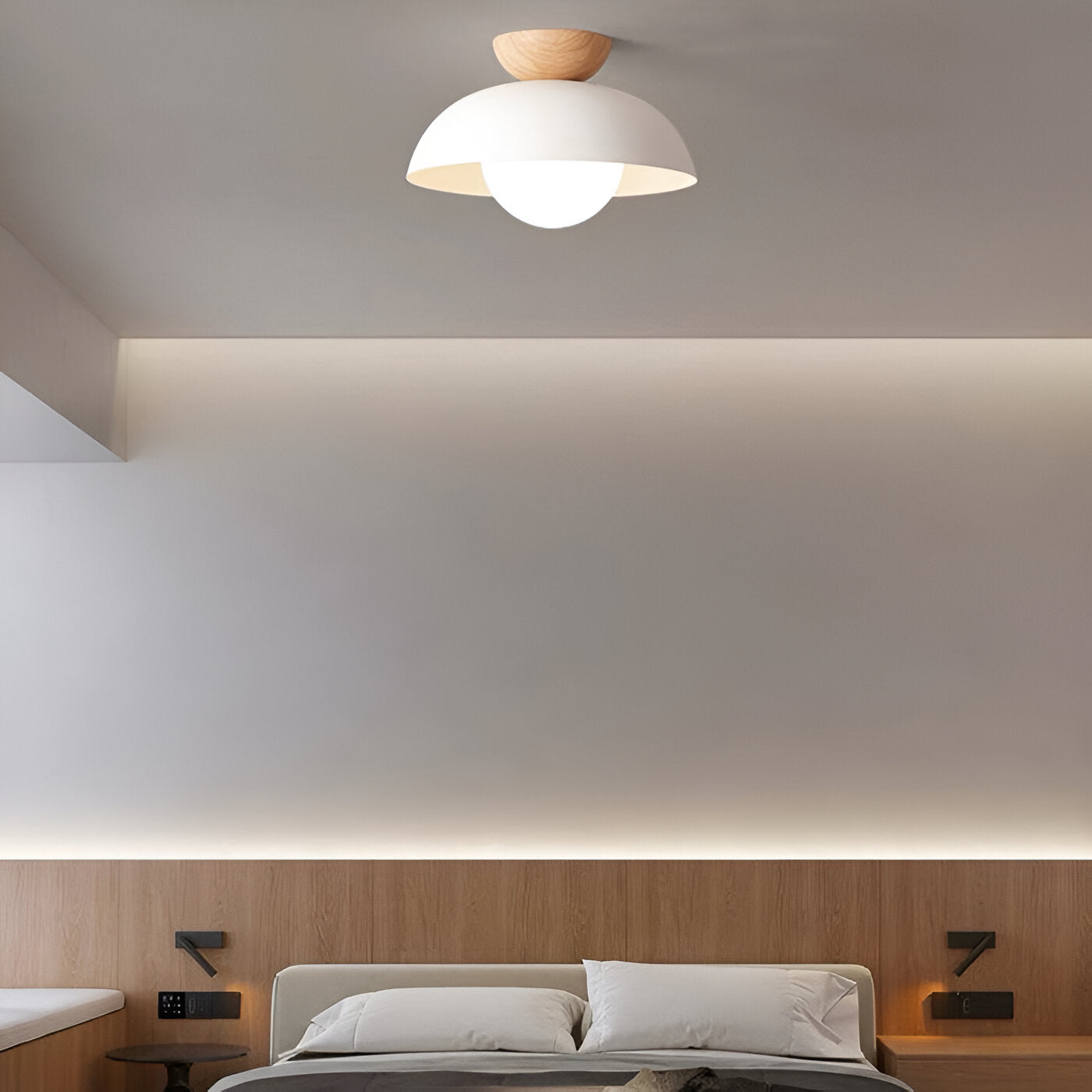 Modern Minimalist Glass Dome LED Ceiling Light 1-Light Lasson Living