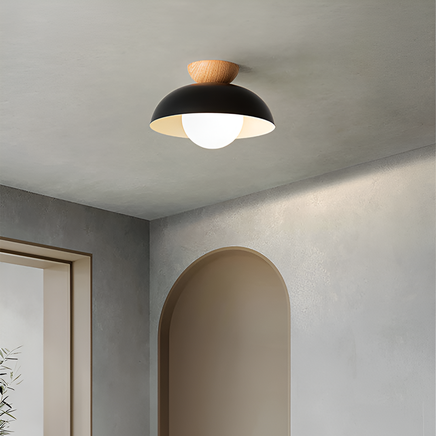Modern Minimalist Glass Dome LED Ceiling Light 1-Light Lasson Living