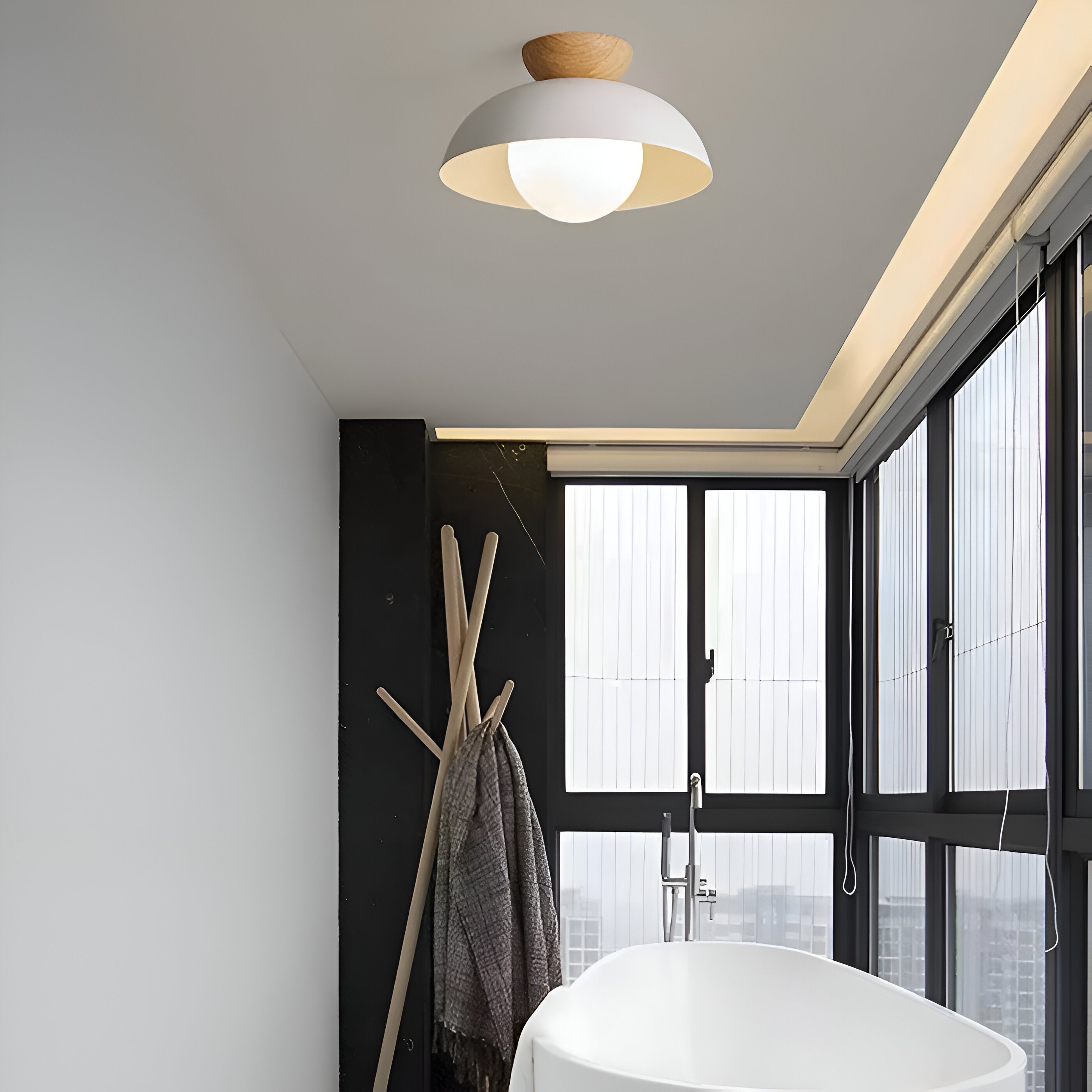 Modern Minimalist Glass Dome LED Ceiling Light 1-Light Lasson Living