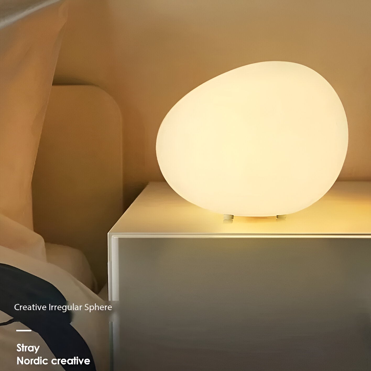 Nordic Stone-Shaped LED Table Lamp 1-Light Lasson Living