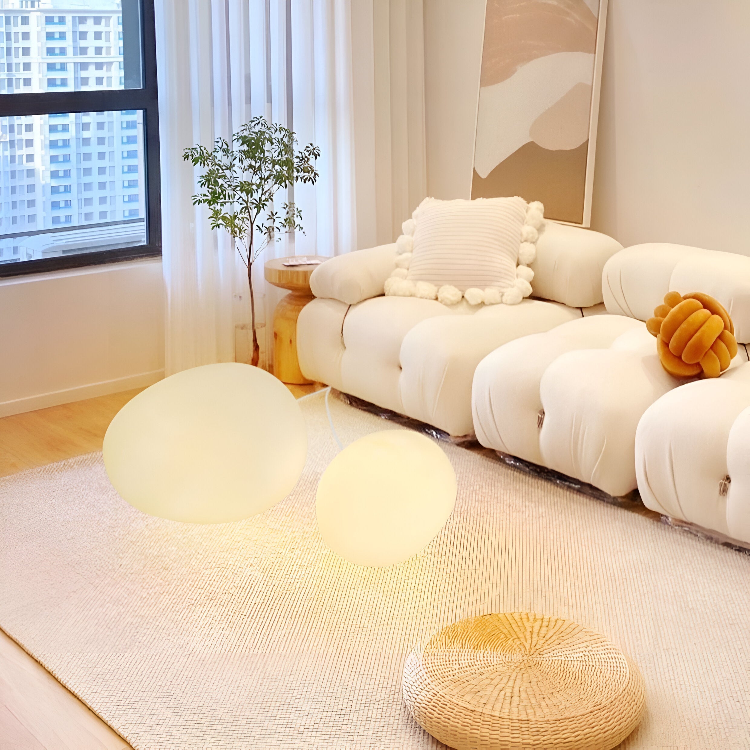 Nordic Stone-Shaped LED Table Lamp 1-Light Lasson Living