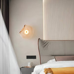 Nordic Curved Glass Japandi LED Wall Sconce 1-Light Lasson Living