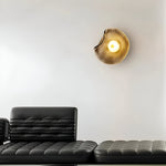 Nordic Curved Glass Japandi LED Wall Sconce 1-Light Lasson Living