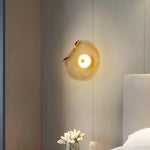Nordic Curved Glass Japandi LED Wall Sconce 1-Light Lasson Living