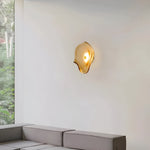 Nordic Curved Glass Japandi LED Wall Sconce 1-Light Lasson Living