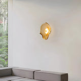Nordic Curved Glass Japandi LED Wall Sconce 1-Light Lasson Living