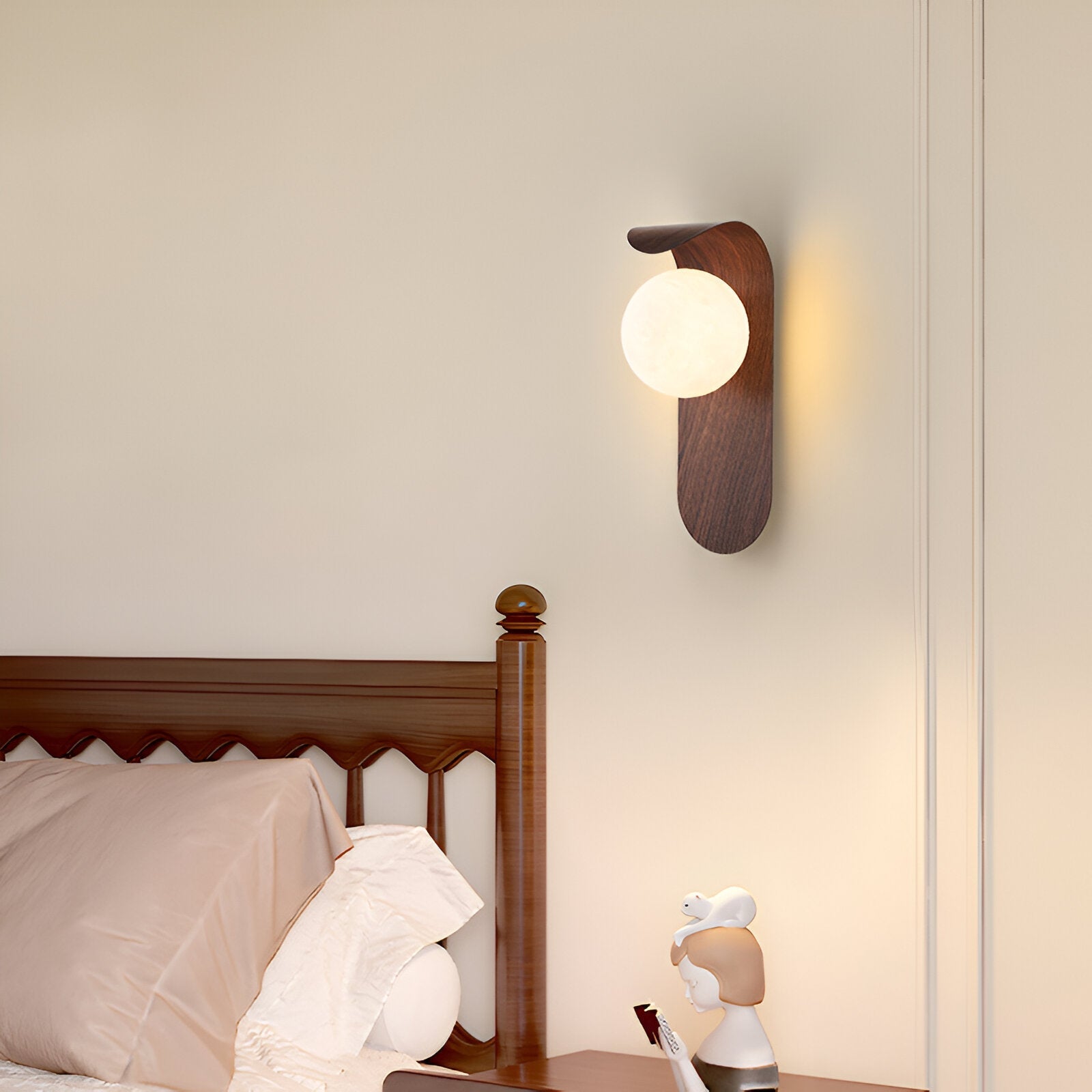 Nordic Wood Globe Wall Sconce LED 1-Light Lasson Living