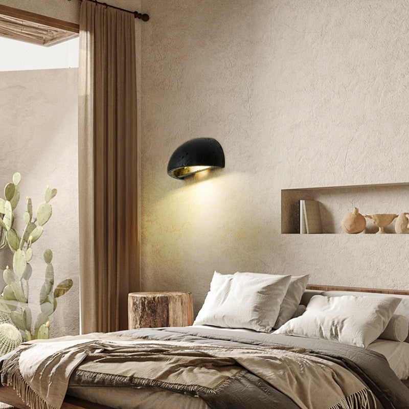 Wabi-Sabi Travertine Semicircular Wall Sconce LED 1-Light Lasson Living