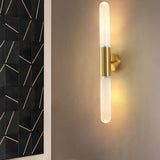 Nordic Water-Ripple Glass Brass Wall Sconce LED 1-Light Lasson Living