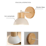 Nordic Wood Dome Wall Light | 1-Light Lasson Living