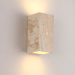 Minimalist Travertine Stone Square Outdoor Wall Light LED 1-Light Lasson Living