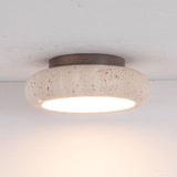 Retro Travertine Round LED Ceiling Light 1-Light Lasson Living