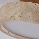 Modern Minimalist Travertine Round LED Ceiling Light 1-Light Lasson Living
