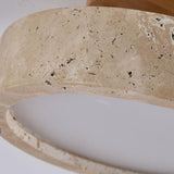 Modern Minimalist Travertine Round LED Ceiling Light 1-Light Lasson Living
