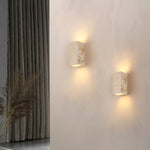 Minimalist Travertine Stone Square Outdoor Wall Light LED 1-Light Lasson Living