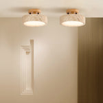 Modern Minimalist Travertine Round LED Ceiling Light 1-Light Lasson Living