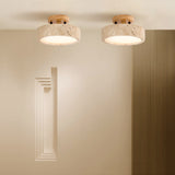 Modern Minimalist Travertine Round LED Ceiling Light 1-Light Lasson Living
