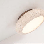 Retro Travertine Round LED Ceiling Light 1-Light Lasson Living