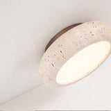 Retro Travertine Round LED Ceiling Light 1-Light Lasson Living