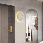 Minimalist Travertine Round Wall Sconce LED 1-light Lasson Living