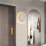 Minimalist Travertine Round Wall Sconce LED 1-light Lasson Living