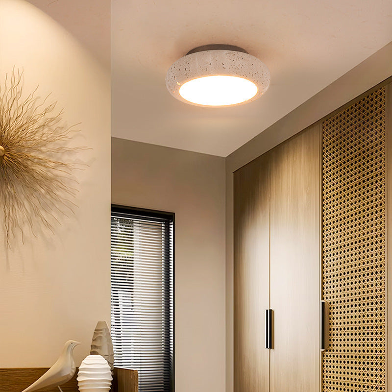 Retro Travertine Round LED Ceiling Light 1-Light Lasson Living