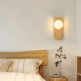Nordic Wood Globe Wall Sconce LED 1-Light Lasson Living