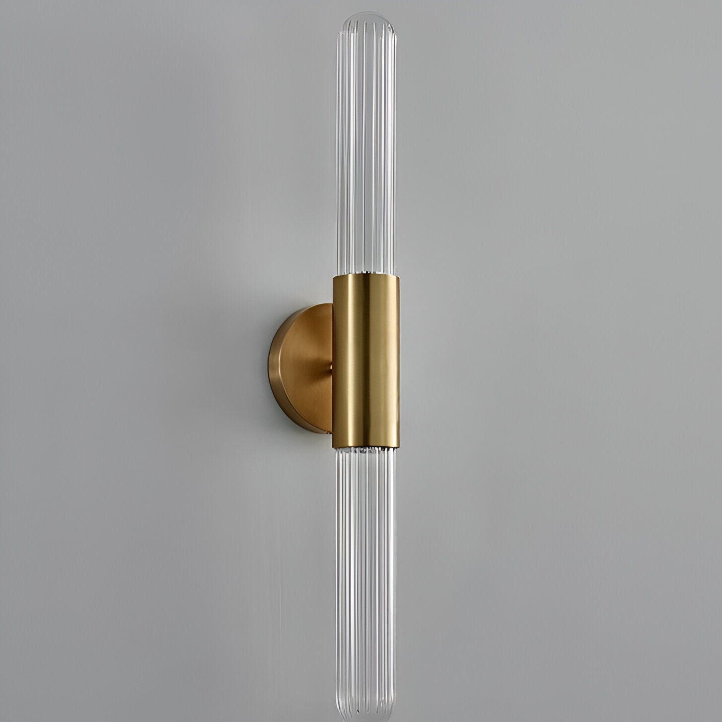Nordic Water-Ripple Glass Brass Wall Sconce LED 1-Light Lasson Living