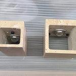 Minimalist Travertine Stone Square Outdoor Wall Light LED 1-Light Lasson Living