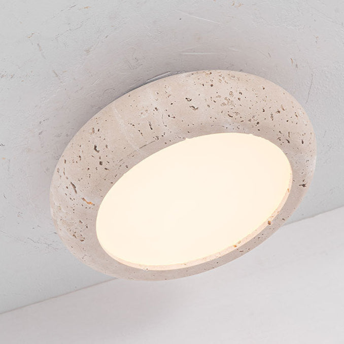 Retro Travertine Round LED Ceiling Light 1-Light Lasson Living