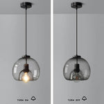 Minimalist Smoked Glass Dome Pendant Light 1-light Lasson Living
