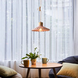 Modern Wood and Cement Scalloped Pendant Light | 1-Light Lasson Living