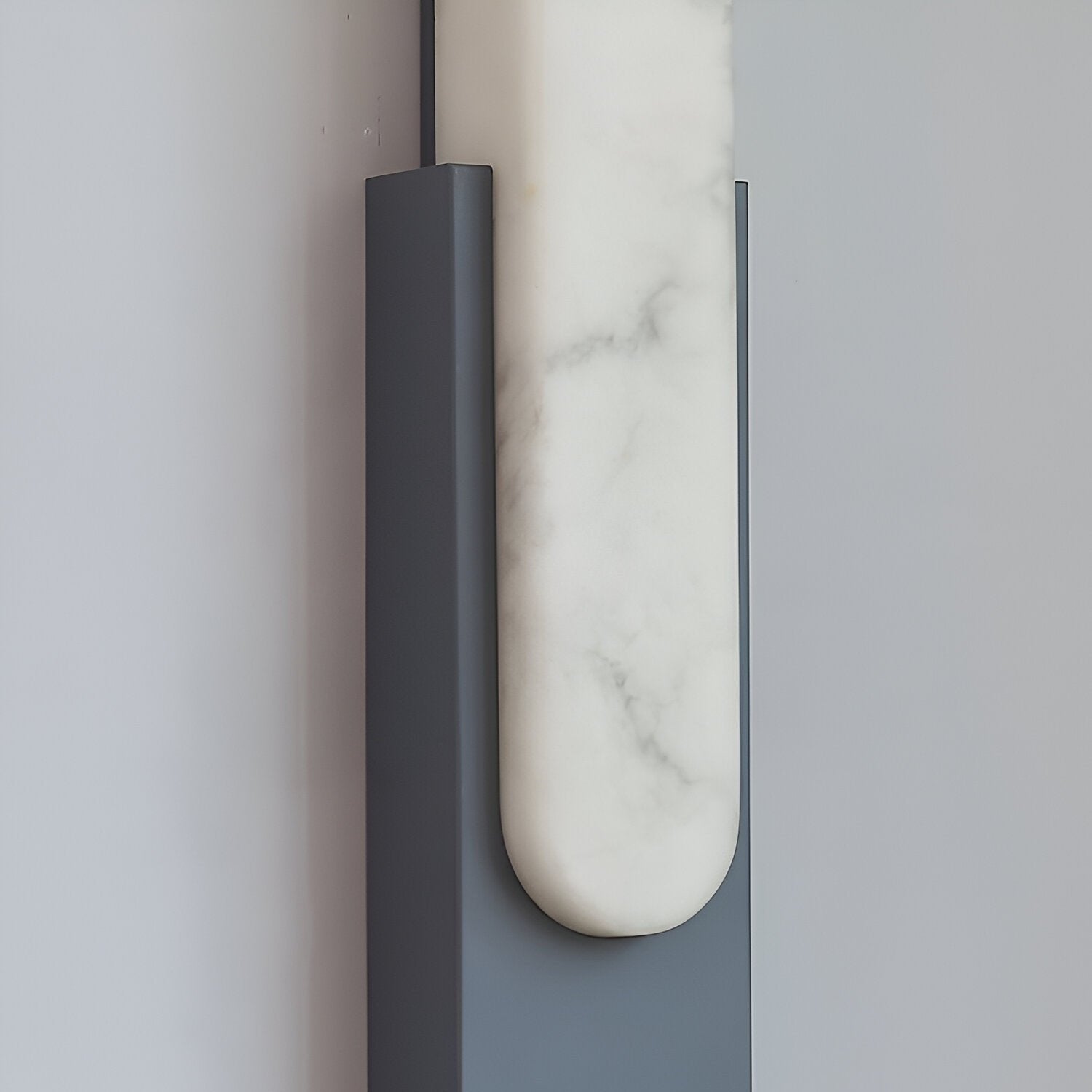 Modern Alabaster-Effect Brass Wall Sconce LED 1-Light Lasson Living