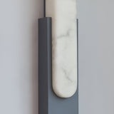 Modern Alabaster-Effect Brass Wall Sconce LED 1-Light Lasson Living