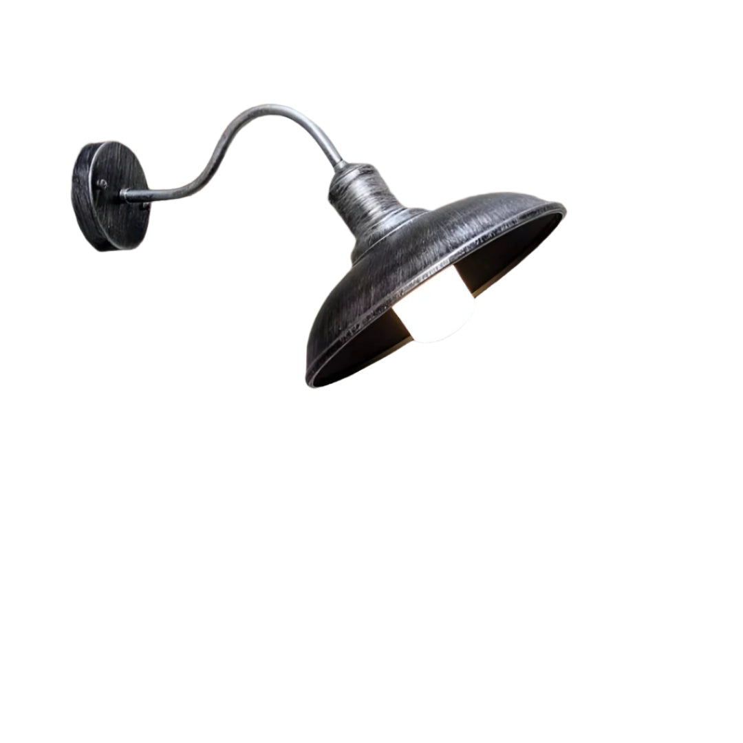 Vintage Industrial Iron Bowl Outdoor Wall Light LED 1-Light Lasson Living