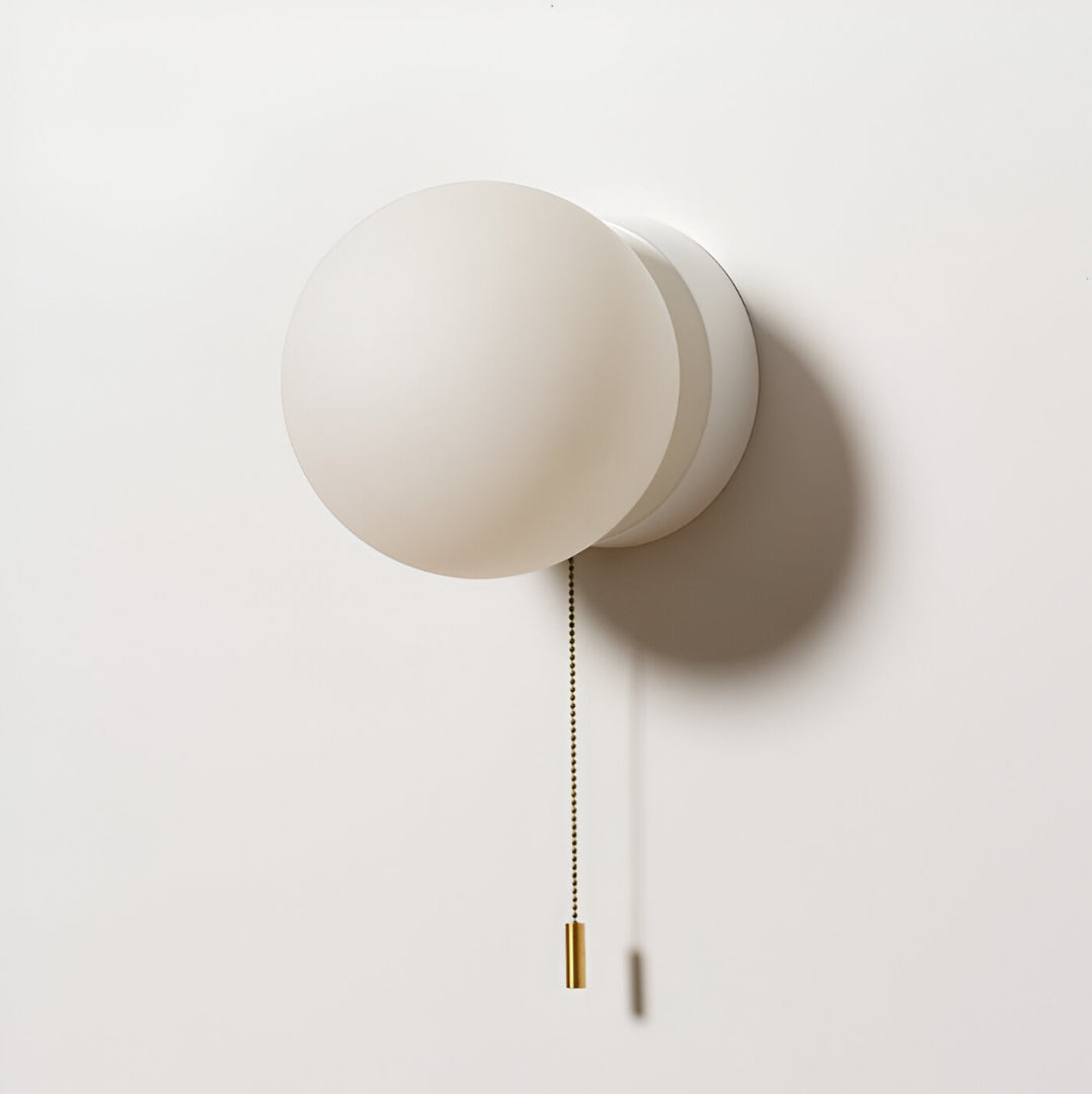 Nordic Minimalist Glass Globe Wall Sconce LED 1-Light with Pull Cord Lasson Living