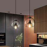 Minimalist Smoked Glass Dome Pendant Light 1-light Lasson Living
