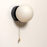 Nordic Minimalist Glass Globe Wall Sconce LED 1-Light with Pull Cord Lasson Living